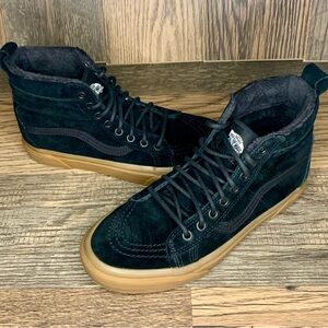 Vans Sk8-Hi Black Gum High Top Suede Sneakers Men's Size 7.5